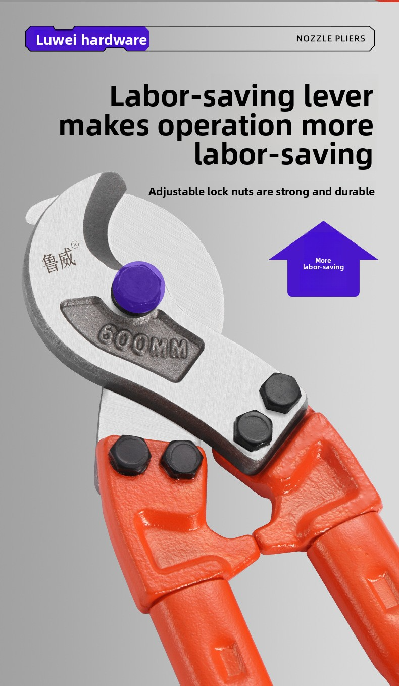 Luwei Cable Cutter, 18-inch/24-inch Manual Wire Cutter, Electrician's ...